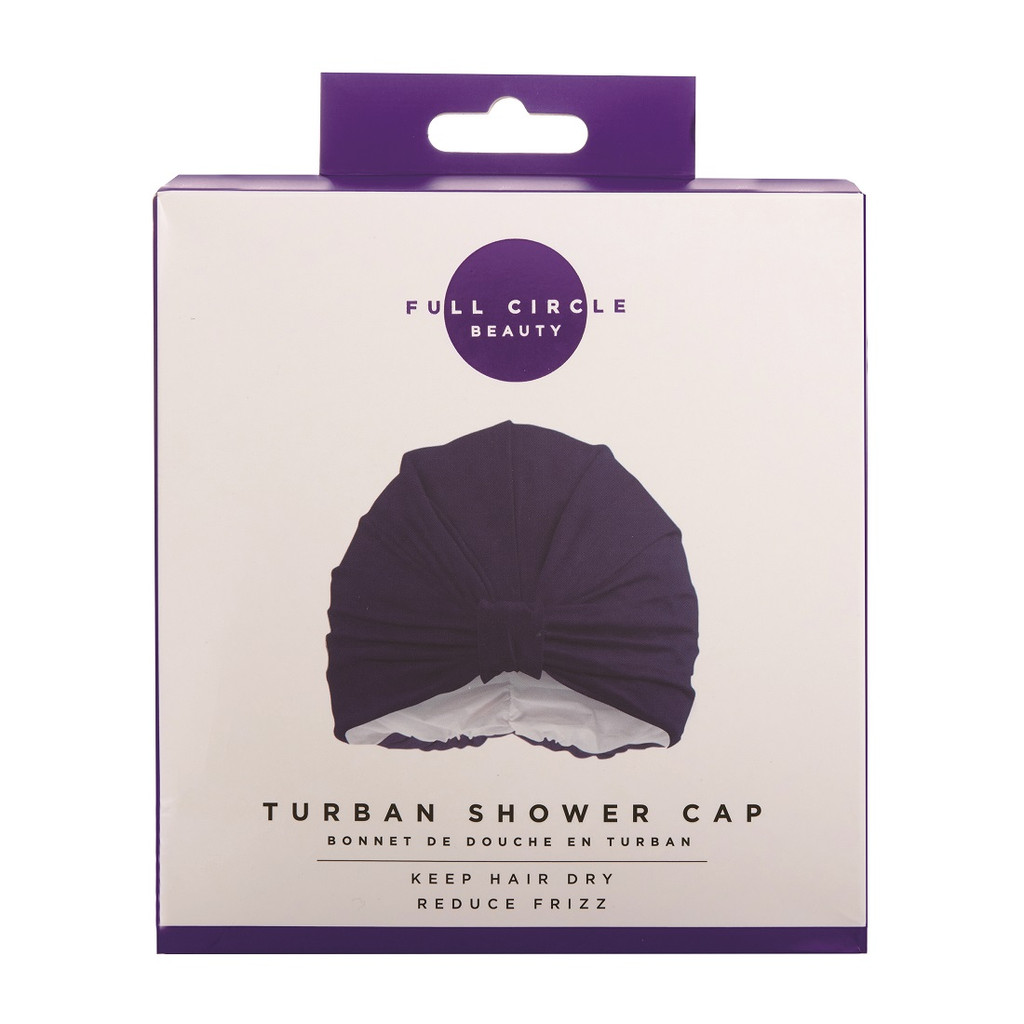 Full Circle Beauty -Turban Style Shower Cap Navy FCB-SC0030BL